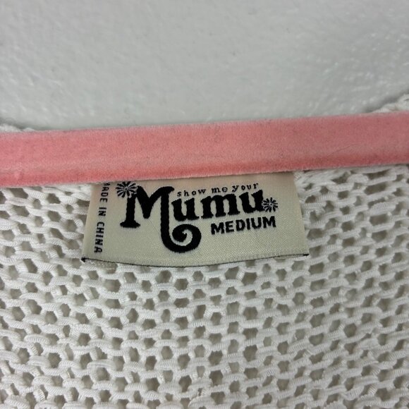 Show Me Your Mumu Hug Me Sweater Ivory Knit Oversized Size Medium Clean Girl - Picture 5 of 7